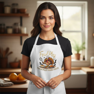 Personalised "Fowl Play" Funny Thanksgiving Standard Apron