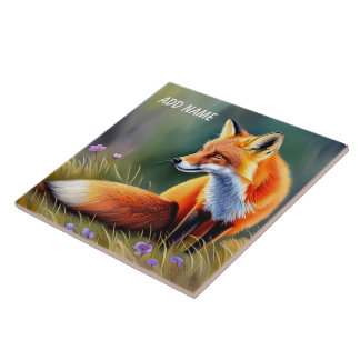 Personalised Fox Children's Ceramic Tile
