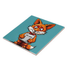 Personalised Fox Children's Ceramic Tile