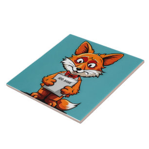 Personalised Fox Children's Ceramic Tile