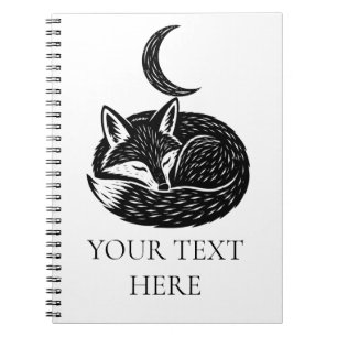 Personalised Fox & Crescent Moon Notebook