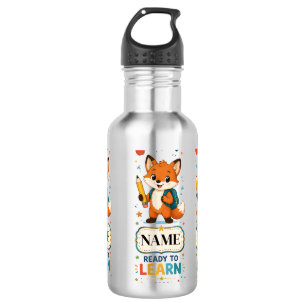 Personalised Fox Kids Back to School 532 Ml Water Bottle