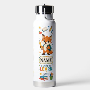 Personalised Fox Kids Back to School Water Bottle