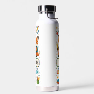 Personalised Fox Kids Back to School Water Bottle