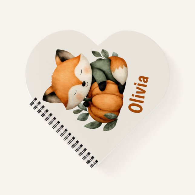 Personalised Fox Pumpkin Halloween Design Notebook (Front)