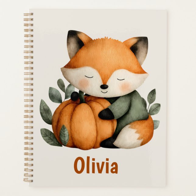 Personalised Fox Pumpkin Halloween Design Planner (Front)