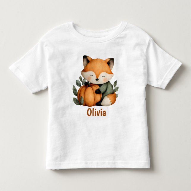 Personalised Fox Pumpkin Halloween Design Toddler T-Shirt (Front)
