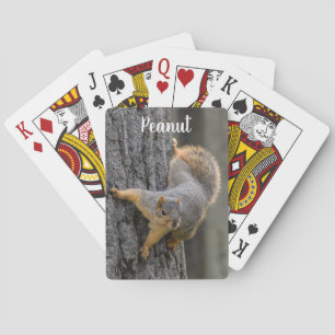 Personalised Fox Squirrel on a Tree Playing Cards