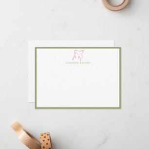 Personalised Fox Terrier Minimal Stationery Card