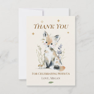 Personalised Fox Thank You Note Card