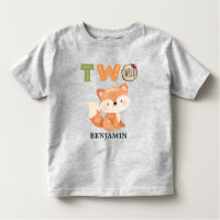 Personalised Fox Two Wild Woodland 2nd Birthday