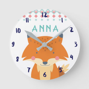 Personalised Fox Wall Clock