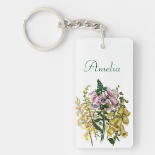 Personalised Foxgloves Key Ring