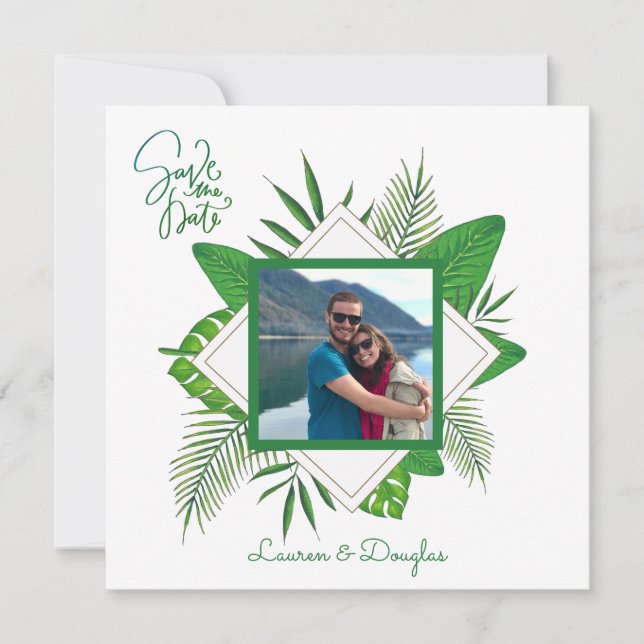 Personalised Framed Couples Photo Save The Date Invitation (Front)