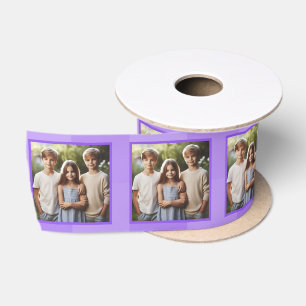 Personalised Framed Photo White and Royal Purple Satin Ribbon
