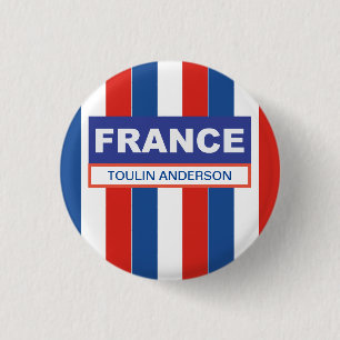 Personalised  France Flag 3 Cm Round Badge