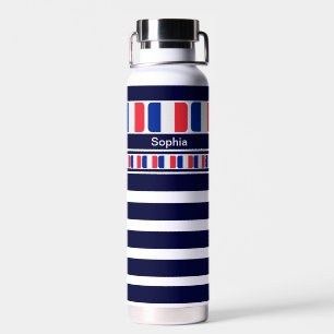 Personalised France Patriotic Flag Water Bottle