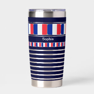 Personalised France Patriotic Flag Water Bottle In Insulated Tumbler