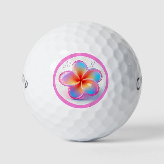 Personalised Frangipani Callaway Golf Balls (Front)