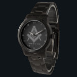 Personalised Freemason gift Square Compass Masonic Watch<br><div class="desc">So mote it be,  Freemason,  square and compass,  charity,  silver and black,  masonic gifts,  Masonic symbol watch. Personalise it with your own text.</div>