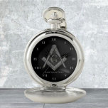 Personalised Freemason gifts Square Compass Silver Pocket Watch<br><div class="desc">So mote it be,  Freemason,  square and compass,  charity,  silver and black Masonic symbol pocket watch.</div>