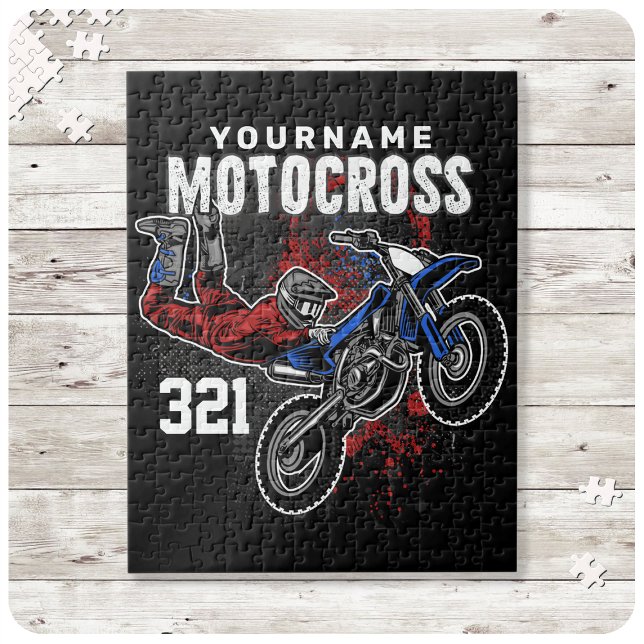 Personalised Freestyle Motocross Racing FMX Tricks Jigsaw Puzzle (Creator Uploaded)