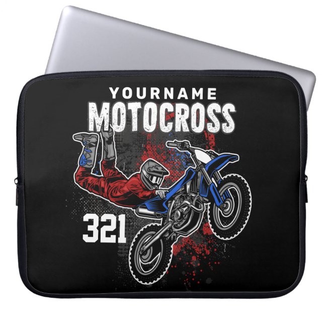 Personalised Freestyle Motocross Racing FMX Tricks Laptop Sleeve (Front)
