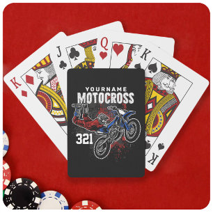 Personalised Freestyle Motocross Racing FMX Tricks Playing Cards