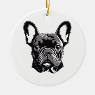Personalised French Bulldog Black and White Ceramic Ornament