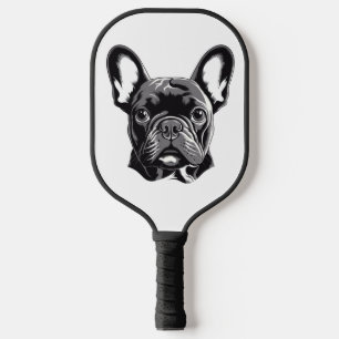 Personalised French Bulldog Black and White Pickleball Paddle