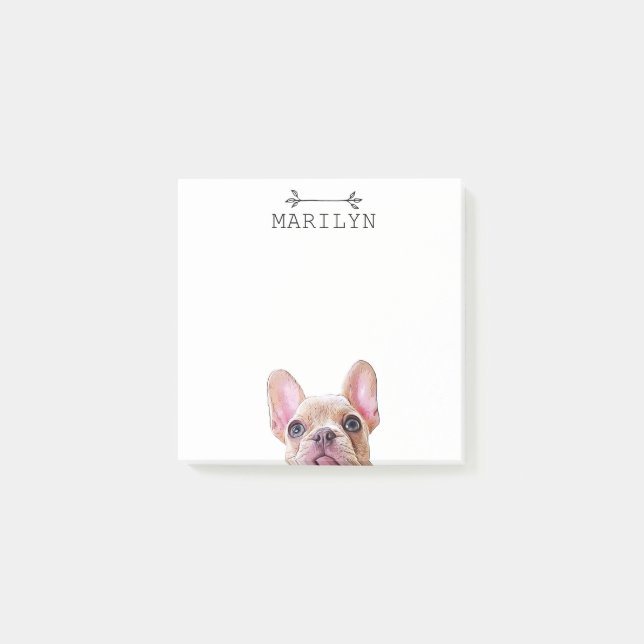 Personalised French Bulldog | Cute Frenchie Post-it Notes (Front)