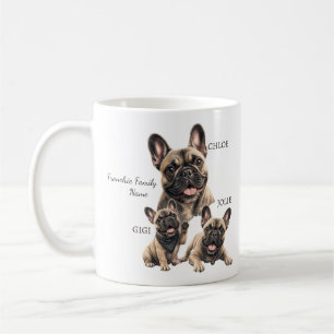 Personalised French Bulldog Family Names Coffee Mug