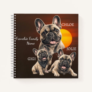 Personalised French Bulldog Family Names Notebook