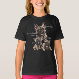 Personalised French Bulldog Family Names T-Shirt