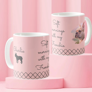 Personalised French Bulldog Pastel Pink Photo Mug