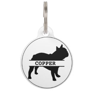 Personalised French Bulldog  Round Pet Tag
