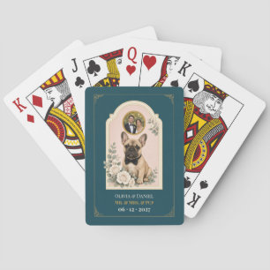Personalised French Bulldog Wedding Favour Photo Playing Cards