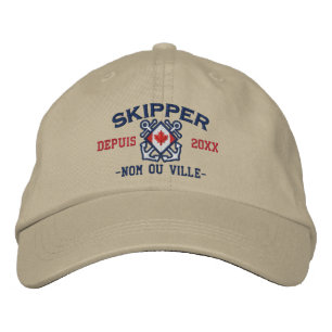 Personalised French Canadian Skipper Nautical Embroidered Hat