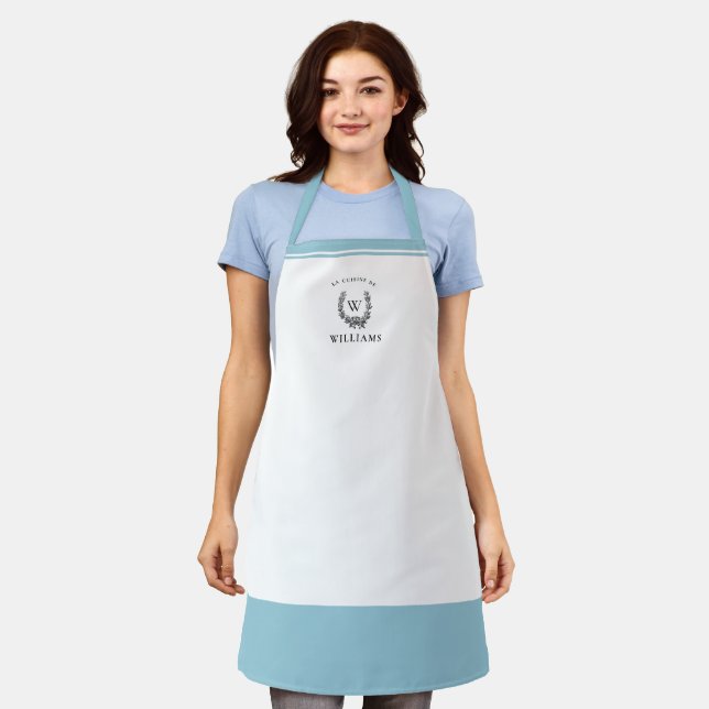 Personalised French Country Kitchen Apron (Worn)