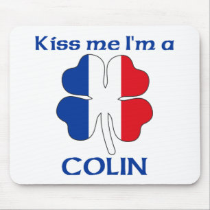 Personalised French Kiss Me I'm Colin Mouse Pad