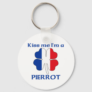 Personalised French Kiss Me I'm Pierrot Key Ring
