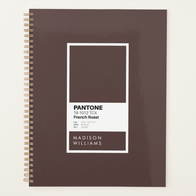 Personalised French Roast Brown Notebook | Custom  Planner (Front)