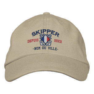 Personalised French Skipper Nautical Embroidery Embroidered Hat