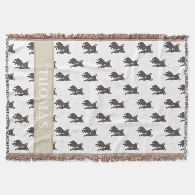 Personalised Frenchie (Black Brindle) Baby Blanket (Front)