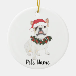 Personalised Frenchie (White Pied) Ceramic Ornament