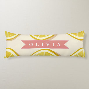 Personalised Fresh Lemon Slice Pattern Bright Body Cushion