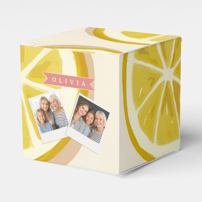 Personalised Fresh Lemon Slice Pattern Bright Favour Box (Front Side)