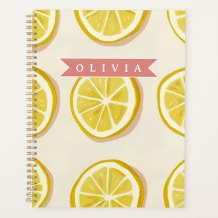 Personalised Fresh Lemon Slice Pattern Bright Planner