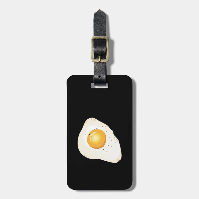 Personalised Fried egg Customisable background Luggage Tag (Front Vertical)