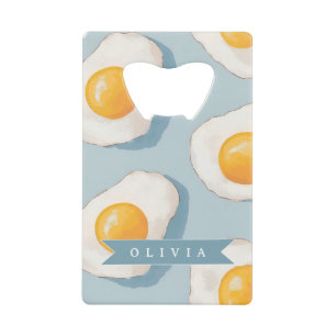 Personalised Fried Egg Pattern Fun Blue Funny